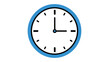 © PNG Pix - Blue wall clock showing the time at exactly three o-clock represented in a simple minimalist design for schedule concepts.