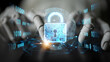 © InfiniteFlow - AI artificial intelligence strengthens cybersecurity with intelligent threat detection, virtual assistant alerts, and proactive protection agAI artificial intelligencenst digital breaches. Latch