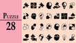 © MdShariful - Puzzle number 28 with icons flat design vector illustration