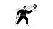 © Shimmer - Man throwing a soccer ball with speed lines, active lifestyle illustration