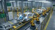 © guobao - Dynamic Robotic Welding on Car Chassis with Bright Sparks in Smart Automotive Factory