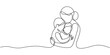 © Creative Tania - Mother and baby in continuous one line drawing. Mothers day celebration concept in single line art illustration. Editable vector, mother and baby image on Mather day Mather and his two children of pro