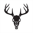 © Sonda - silhouette of deer head skull vector art illustration