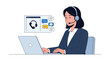© alva studio - Woman using headset with laptop representing customer service support