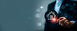 © Sutthiphong - Real estate investment and property valuation concept with business professional holding magnifying glass over house icon, digital interface showing sales, growth chart and financial asset analysis
