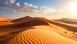 © Muhammad - Rolling sand dunes under a bright sun, a desert landscape with a blue sky