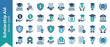 © Zane - Scholarship and Student Aid Vector Icon Set: 32 Flat Design Icons for Education Funding, Academic Grants, University Loans, Graduation, and Financial Support in Professional Blue and Teal Colors