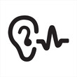 © Sonda - Ear hearing sound icon on white background.