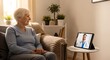 © M Yoga Febriano - Happy senior woman connects with her doctor via a virtual telehealth consultation on a tablet, getting medical advice conveniently from her home