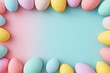 © Aleksandr - Bright Easter background with colorful eggs arranged in a minimalistic style