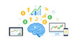 © Lil - AI Financial Strategy and Trading Algorithm Concept. Artificial Intelligence Brain Analyzing Stock Market Data for Investment Growth and Profit.