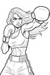© Anna - Female boxer throwing a punch in a dynamic fighting stance