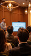© Oran - Business seminar audience professional indoor presentation speaker formal learning education focus modern lighting attentive