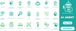 © Sweet - AI Agent solid Icon Set. Collection for Artificial Intelligence, machine learning, neural networks, automation, chat bots, and futuristic technology. Perfect flat vector icons collections.