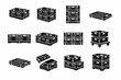 © Дар'я Солтис - Aligned vertical concept designs generation storage image icons icon simple vector stacking
