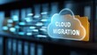 © Jayk - Digital cloud migration concept with data transfer and futuristic technology elements