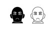 © Shakib - Two sad bald men faces emotions expression illustration vector design Vector