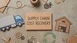 © AiDesign - Supply chain cost recovery strategy concept with delivery truck warehouse and gear symbols representing logistics financial optimization and operational resilience after disruption or tariff impact
