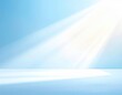 © Kitta Studio - Soft Sunlight Rays on Calm Blue Background for Tranquil Atmosphere