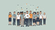 © Rani - Diverse group of people connected by social network and technology.