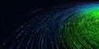 © Orod - Abstract dynamic data stream of glowing blue and green fiber optic particles