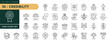 © Trisula Icons - Credibility icons set with editable stroke, including trust, honesty, integrity, reputation, commitment, reliable, loyalty. Thin linear vector illustration.