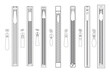 © Bee - Zip fastener technical fashion illustration. flat sketch Zipper puller vector set for clothing design, graphics resources, mockup design etc.
