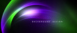 © antishock - Abstract vibrant curves, purple green hues. Modern design, dark background creates dynamic visual effect. Simple text overlay present.
