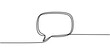© Creative Tania - Speech bubbles continuous one line drawing, Empty speech bubbles minimalist linear black sketch vector illustration, Speech bubble continuous one line art drawing dual conversation dialogue speech