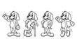 © trianatio - puppy dog hound funny cartoon mascot character in different poses
