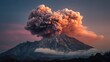 © Vaundy - seismic. Long-dormant volcano eruption with time symbolism showing centuries of silence broken in geological awakening, ESG reports.
