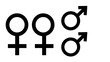 © Dieke - Group of Gender Symbols Featuring Female and Male Icons Arranged Together.
