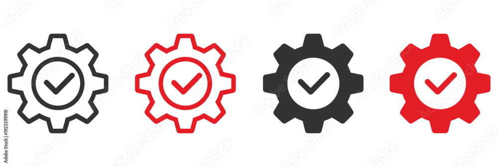 Easy Installation and Quick Settings Icon Set Featuring Gear Symbols ...