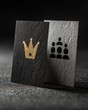 © grey - Leadership and team hierarchy concept with crown and group icons