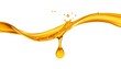 © alihussnainartworks - A stream of golden liquid splashing against a white background