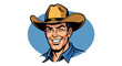 © emiloo - Winking Cowboy in a Hat, a Classic American Character with a Friendly Smile