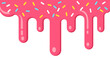 © Lokesh bhonde - Delicious Pink Donut Icing Drips Background: Sweet Treat Vector Illustration with Colorful Sprinkles for Dessert Lovers and Baking Enthusiasts, Perfect for Menu Designs