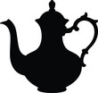 © Ridwan - Silhouette of an ornate antique coffee or tea pot, classic vintage serving vessel design