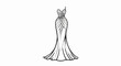 © namikaze - Elegant, floor-length, one-shoulder gown with a flowing train