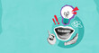 © ImageFlow - Creative collage concept with expressive mouth, hands, and light bulb on turquoise background symbolizing communication and innovative business ideas.