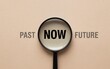 © ZC - Time management concept with magnifying glass on past now future