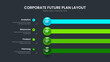 © kitka - Company Innovation Slideshow Layout Vector Illustration. Enterprise Strategy Four Option Chart Slide Design. Investor Proposal 4 Step Diagram Frame Template.