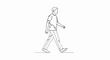 © Herma - Sketch of a man in casual attire walking forward against a white backdrop