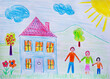 © Westend61 - Naive illustration of a home and family in garden with sun and clouds