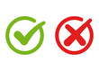 © RI Rafiq - Green check mark and red cross mark icon PNG image design. Transparent background