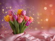 © Paweł Ziółkowski - Kartka na międzynarodowy dzień kobiet. Kolorowy bukiet tulipanów