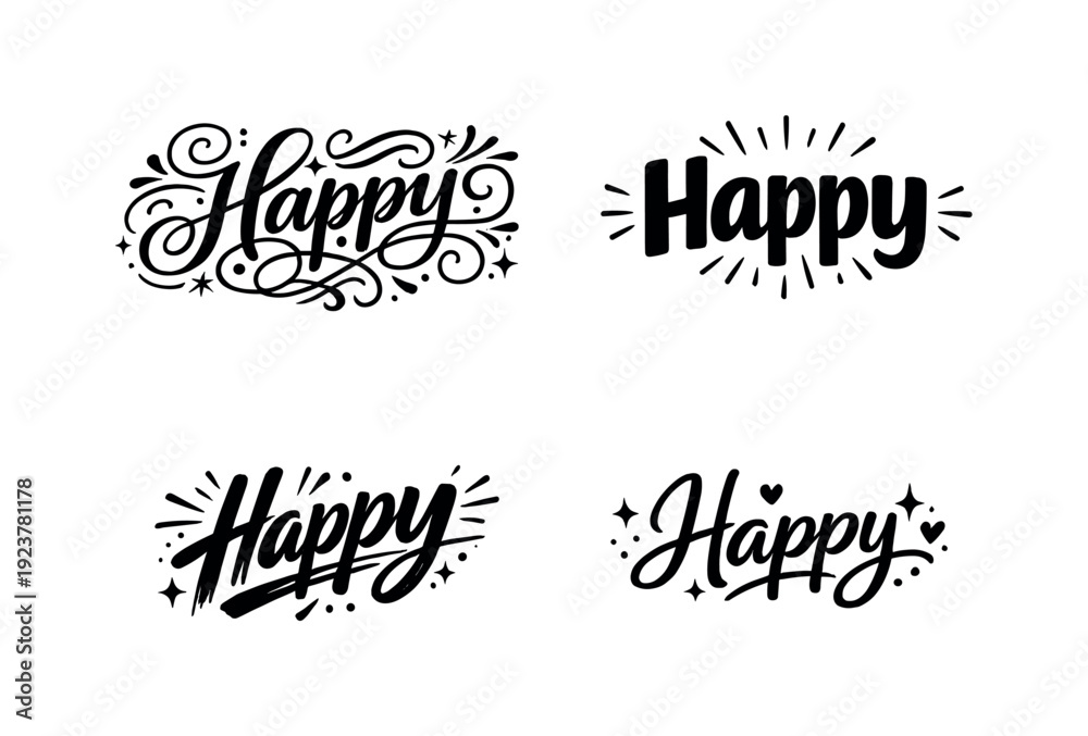 Happy Calligraphy Styles. Pure joy. Create a calligraphy lettering ...