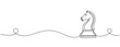 © supplement - Minimalist line drawing of a chess knight on white background. No editable stroke