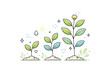 © Влада Яковенко - Botanical elements and growth. A modern scene with simple plants growing upward, symbolizing freshness and natural development. Calm organic