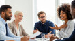 © REAL  - soft focus blurred photo of Diverse Business Team Meeting in Modern Office